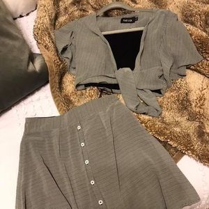 two piece skirt and shirt set